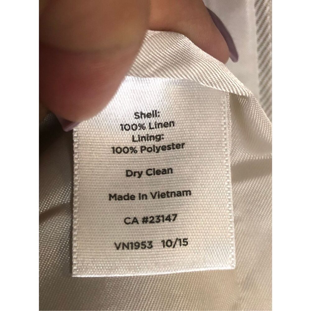 Talbots 100% Linen Blazer sz 8 coastal career old money preppy minimalist - Picture 4 of 9